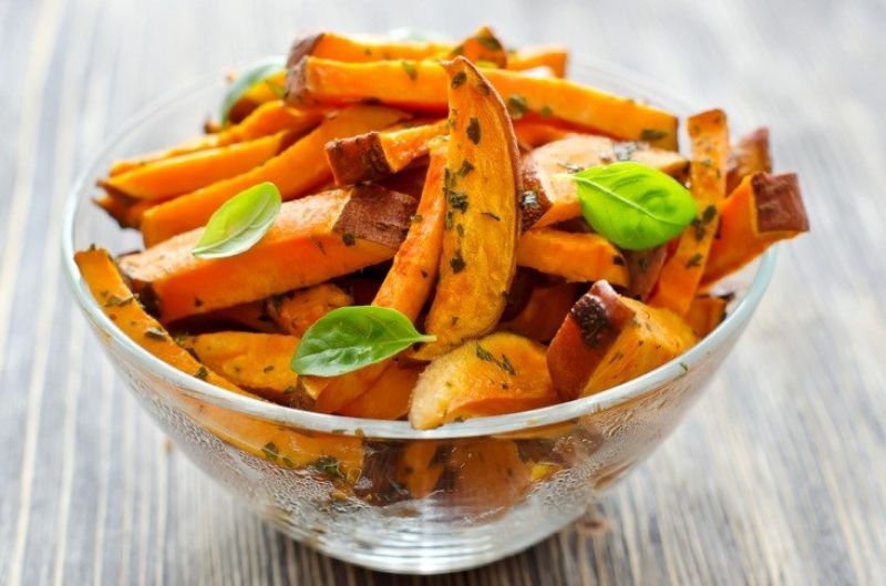 Sweet Potato Fries with Basil